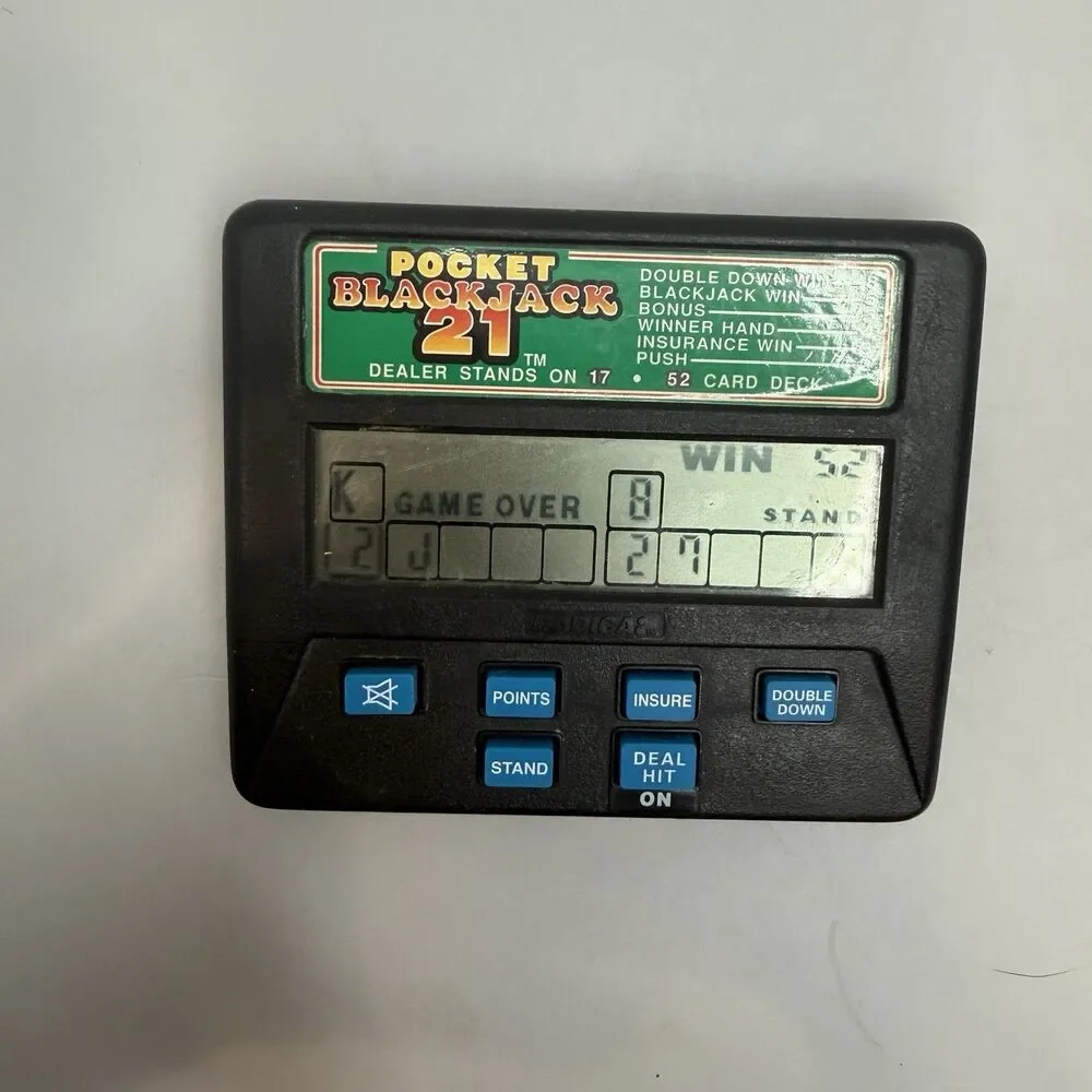 Vintage RADICA Blackjack 21 Pocket Handheld Electronic Game 1350 EUC